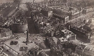 Ireland Premium Framed Print Collection: Aerial View of Trafalgar Square, London (b/w photo)