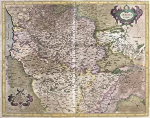 Gerardus Mercator's Cartographic Legacy Metal Print Collection: Artois, France (engraving, 1596)