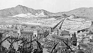 Athenian Collection: Athens as it appeared during the Golden Age, 19th century (engraving)