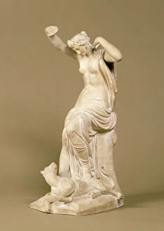 Bacchanalian Collection: A Bacchante Diverting the Attention of a Tiger, 1813 (ceramic)