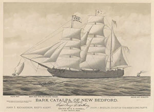 Barking and Dagenham Collection: Bark Catalpa of New Bedford, police boat, ship's boat and British ship Georgette