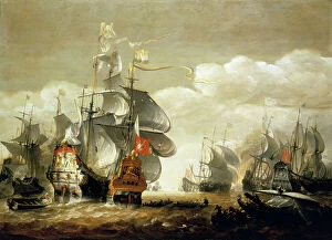 National Maritime Museum Photo Mug Collection: The Battle of Lowestoft, 3 June 1665, Showing HMS Royal Charles and the Eendracht