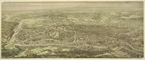 Landscape paintings Framed Print Collection: Birds Eye View of Bristol, 1887 (colour litho)