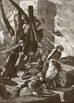 Defender Collection: Black Agnes at the siege of Dunbar Castle, illustration from Cassell