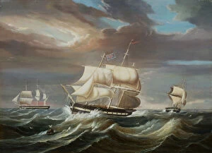 Oil Paints Collection: Blackwall Frigates in a Stiff Breeze (oil)