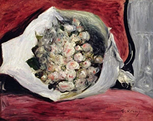 Pierre-Auguste Renoir Antique Framed Print Collection: Bouquet in a theatre box, c. 1878-80 (oil on canvas)