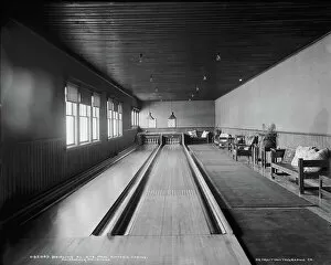 Ten Pin Bowling Collection: Bowling alleys, Paul Smith's casino, Adirondack Mountains, 1900-05 (b/w photo)