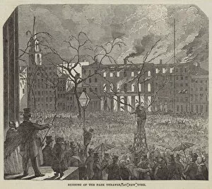 The Park Theatre Jigsaw Puzzle Collection: Burning of the Park Theatre, at New York (engraving)