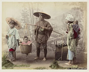 Ombrelle Collection: Business away from home - Business away from home - Japan 1880-1910 - Hand coloured photo