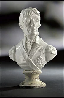 Greenwich Collection: Bust of Vice Admiral Horatio Nelson (1758-1805), in uniform, 1833-1847 (porcelain)