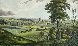 Canterbury Poster Print Collection: Canterbury from the Railway, 1842 (coloured litho on paper)