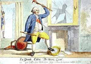 French Revolution portraits Fine Art Print Collection: Cartoon of French king Louis XVI at the time of French Revolution, engraving