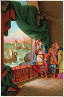 Charlemagne Collection: Charlemagne and the viking invasions, c.1900 (chromo)