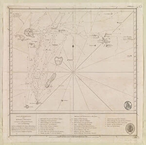 Related Images Framed Print Collection: Chart of the Archipelago to the Northward ot Mauritius laid down in 1776 by M le Victe Grenier