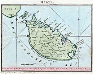 Malta Canvas Print Collection: Chart of Malta, 1801 (print)