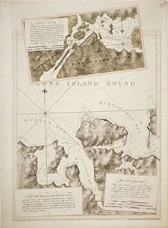 Yellow Scale Canvas Print Collection: Chart of Oyster Bay and Huntington Bay, Long Island Sound, 1778 (technical drawing)