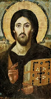 Life Of Christ Jigsaw Puzzle Collection: Christ Pantocrator (encaustic on panel)