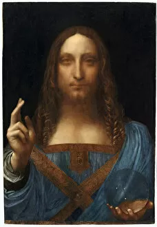 Famous works of Leonardo da Vinci Fine Art Print Collection: Christ as Salvator Mundi