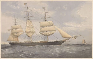 National Maritime Museum Collection: The Clipper Ship Norman Court, c.1868-74 (coloured lithograph, graphite)