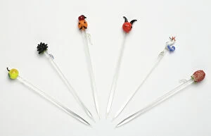 White Backgrounds Collection: Cocktail sticks, 1920-30 (glass)