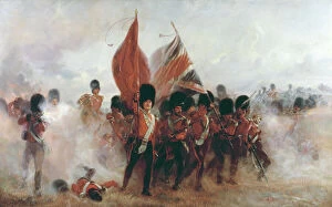 Military Framed Print Collection: The Colours: advance of the Scots Guards at the Alma, 1899 (oil on canvas)