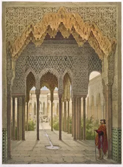 France Framed Print Collection: The Court of the Lions, the Alhambra, Granada, 1853 (coloured litho)