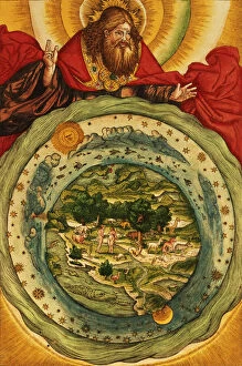 Martin Luther Framed Print Collection: The Creation, from the Luther Bible, c. 1530 (coloured woodcut)