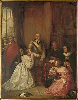 Paintings Collection: Cromwells Family, Interceding for the Life of Charles I (oil on canvas)