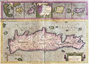 Cyprus Framed Print Collection: Cyprus and Greece Islands (Corfu, Zante, Milo, Santorini, Karpathos) (engraving, 1596)