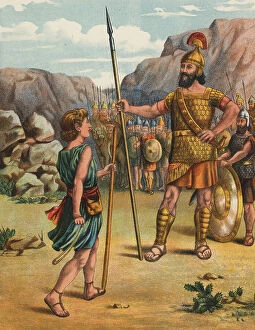 Julius Von Payer Jigsaw Puzzle Collection: David and the Giant Goliath (colour litho)