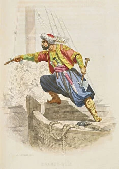 Greenwich Heritage Centre Poster Print Collection: Dragut Reis, the famous Barbary corsair, prepares to board an enemy vessel in search of loot