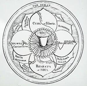 Flat Earth Pillow Collection: An early depicting of the Hindu system of the universe