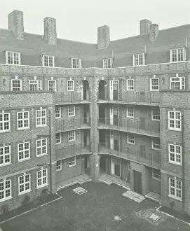 City of London Jigsaw Puzzle Collection: East Hill Estate: exterior of Whitby Houses, London, 1925 (b / w photo)