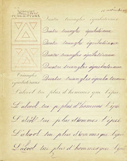Schema Collection: Elementary course: equilateral triangles, sentences, c.1880-90 (print)