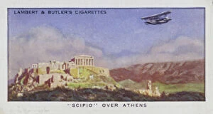 Aviation Metal Print Collection: Empire Air Routes: The 'Scipio' over Athens (colour litho)