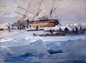 Men Only Collection: The Endurance Crushed in the Ice of the Weddell Sea, October 1915, (oil on canvas)