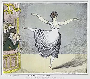 Scandalous Collection: English cartoon depicting male members of the audience captivated by a performance by