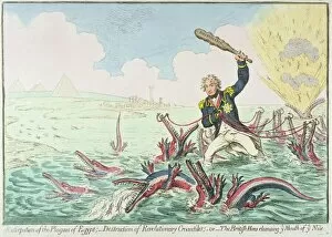 James Gillray Collection: Extirpation of the Plagues of Egypt: - Destruction of Revolutionary Crocodiles, 1798
