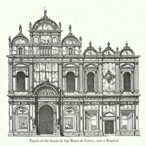 Venetian Collection: Facade of the Scuola di San Marco at Venice; now a Hospital (engraving)