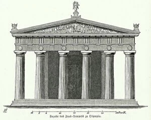 Outside Facade Collection: Facade of the Temple of Zeus at Olympia (engraving)