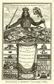 Commonwealth Collection: Frontispiece to Hobbess Leviathan, 1651 (engraving)