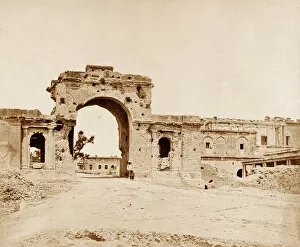National Army Museum Collection: Gateway leading into the Residency, held by Captain Atkinson of the 13th Native Infantry