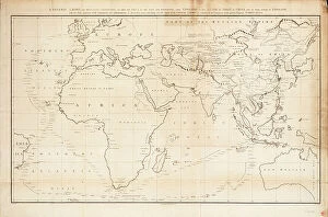 National Maritime Museum Metal Print Collection: A general chart on Mercators projection to show the track of the Lion