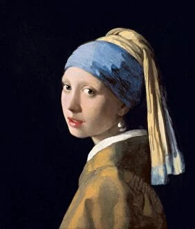 Johannes Vermeer Metal Print Collection: Girl with a Pearl Earring, c. 1665-6 (oil on canvas)