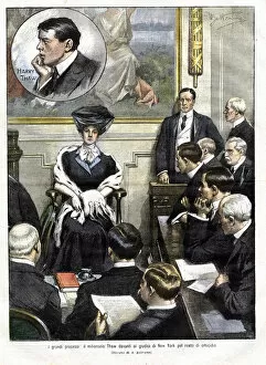 Industrialists Metal Print Collection: Harry Thaws trial in New York in 1907. Harry Thaw son of a family of wholesale
