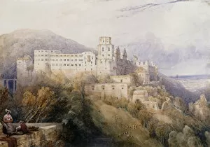 David Roberts Collection: Heidelburg, The Palace of the Electors of the Palatinate, 1832 (pencil and watercolour)