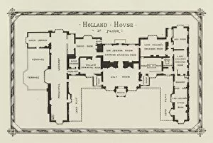 Liechtenstein Pillow Collection: Holland House, 1st Floor (engraving)