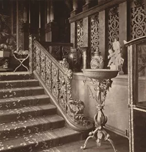 Liechtenstein Photo Mug Collection: Holland House, London: Old Font by the Staircase in the Inner Hall (b / w photo)