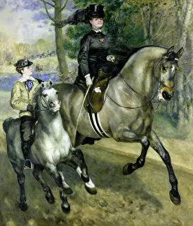 Impressionist art Glass Frame Collection: Horsewoman in the Bois de Boulogne, 1873 (oil on canvas)