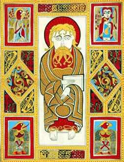 Represents Collection: illustration from the The Book of Kells, 800 (illumination)